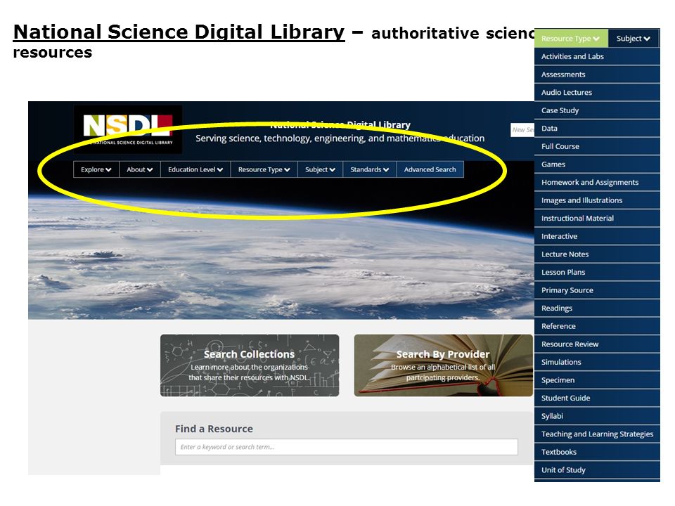 National Science Digital Library – authoritative science resources