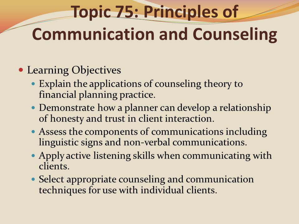 principles of communication and counseling topic 75 principles of communication
