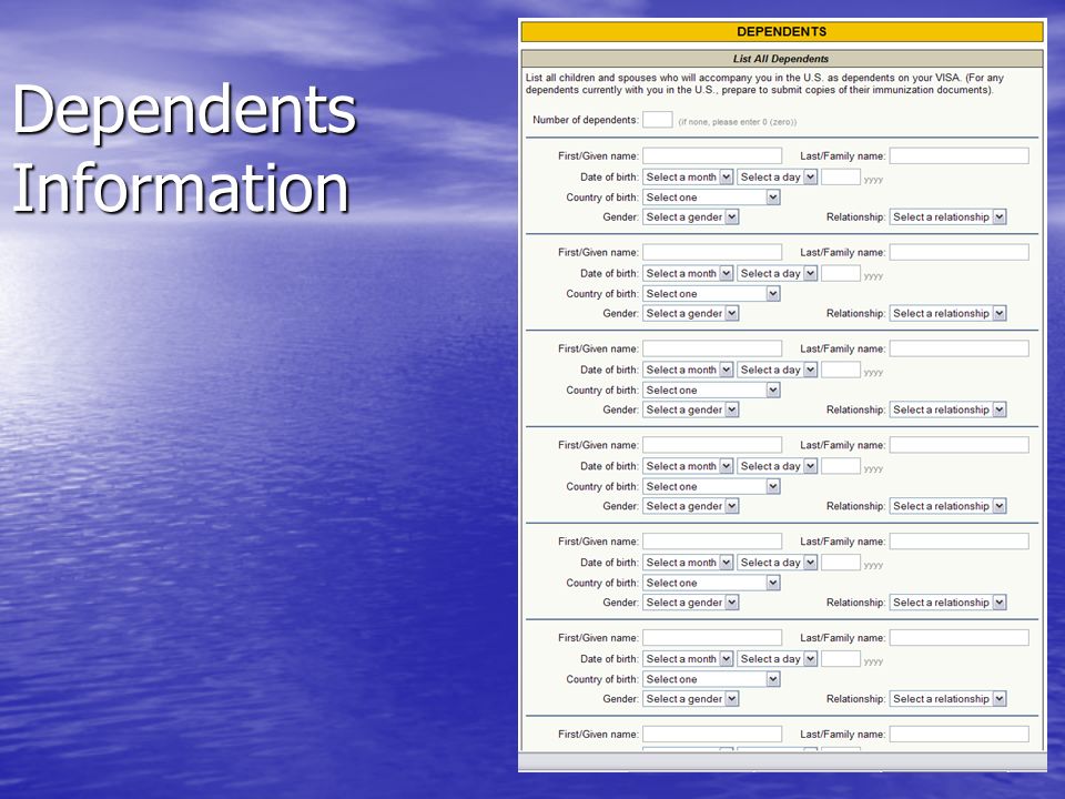 Dependents Information