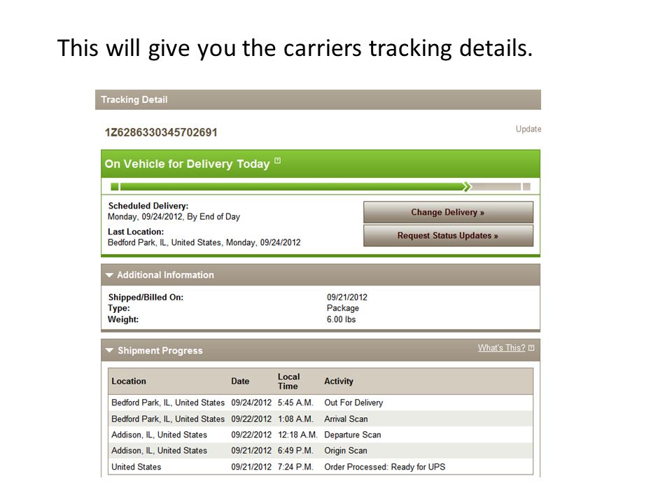 This will give you the carriers tracking details.