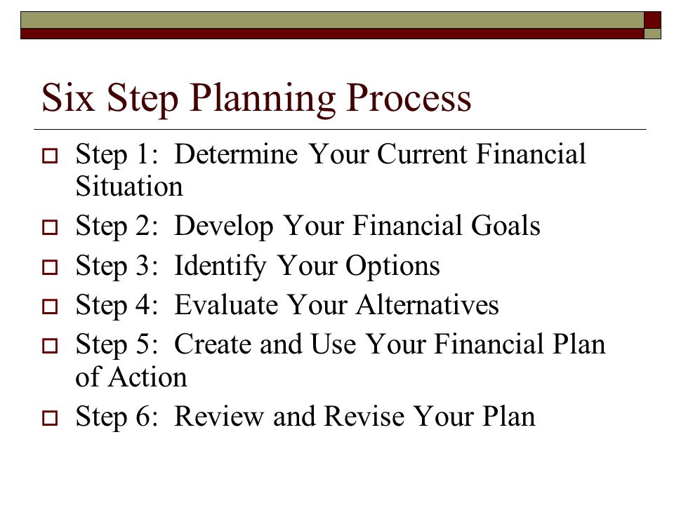 Personal And Financial Planning Chapter 1 Section 1 1 Objectives Section 1 1 Define Personal Financial Planning Name The Six Steps Of Financial Planning Ppt Download