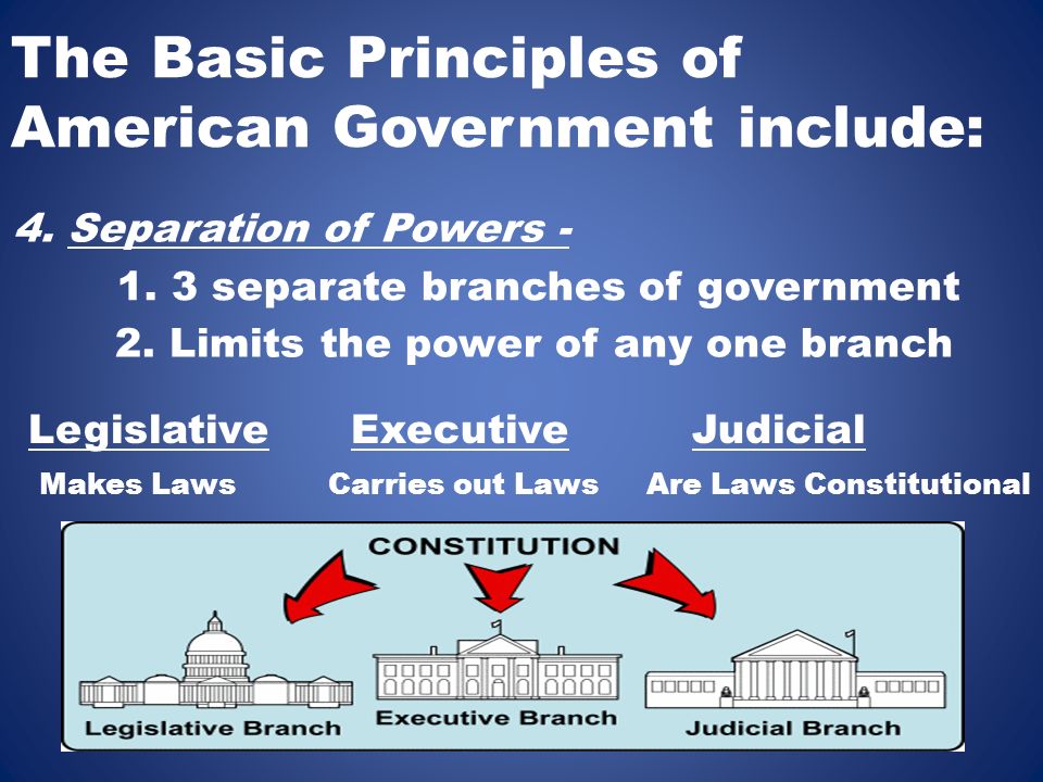 The Basic Principles of American Government include: 4.