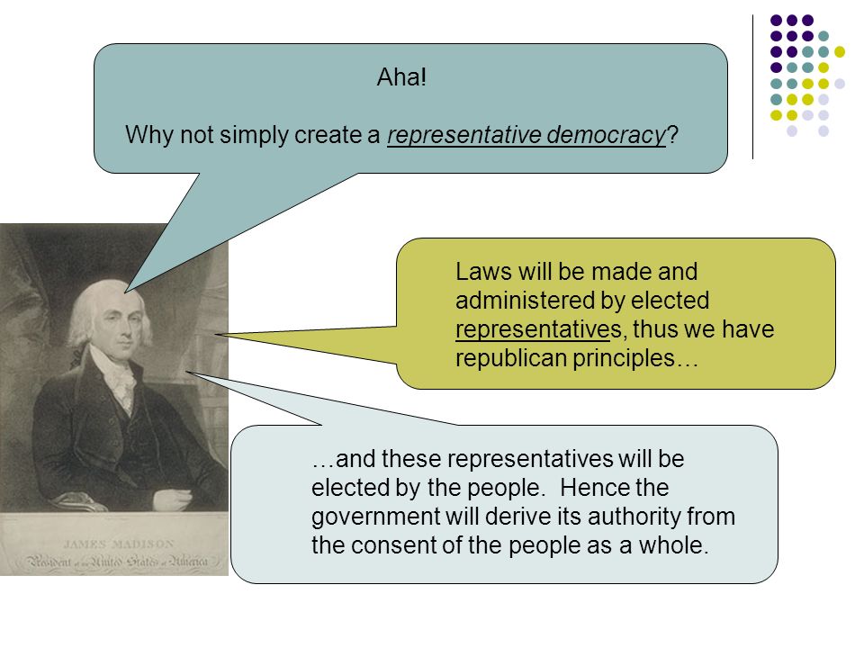 Aha. Why not simply create a representative democracy.
