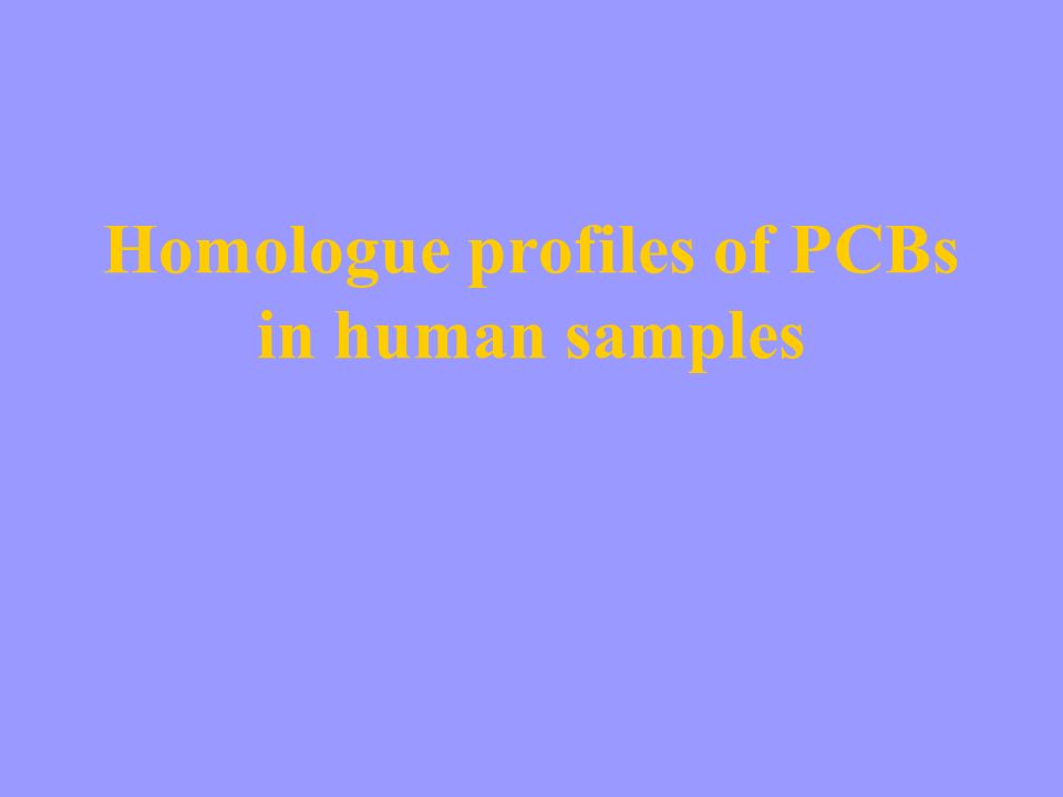 Homologue profiles of PCBs in human samples