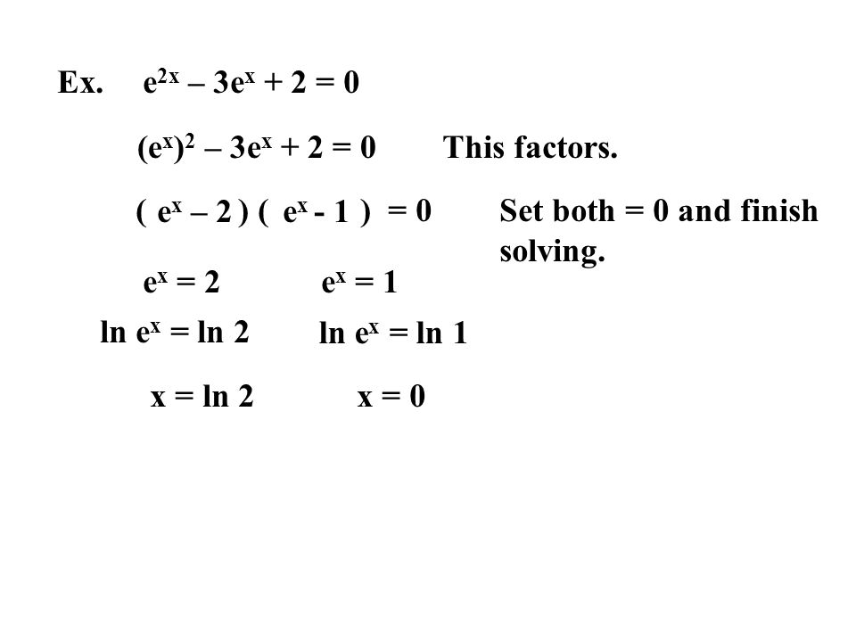 3 4 Exponential And Logarithmic Equations Properties Of Exp And Log Functions Log A A X X Ln E X X Ppt Download