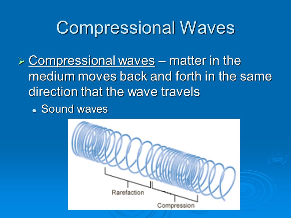 Transverse Waves TTTTransverse waves – matter moves in the medium back and forth at right angles to the direction that the wave is traveling Light waves & water waves