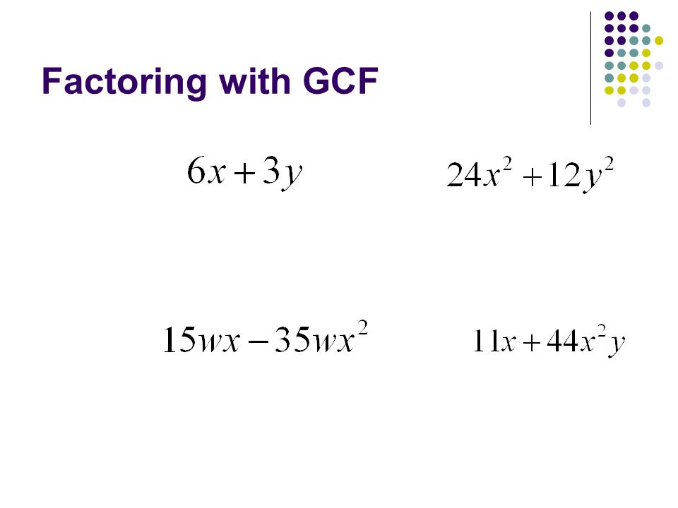 Factoring with GCF