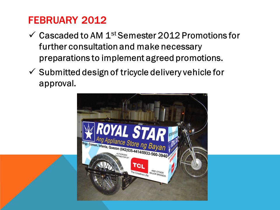 FEBRUARY 2012 Cascaded to AM 1 st Semester 2012 Promotions for further consultation and make necessary preparations to implement agreed promotions.