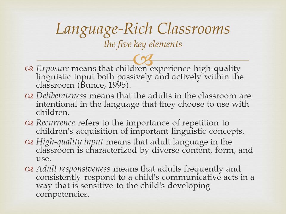 importance of language rich classroom