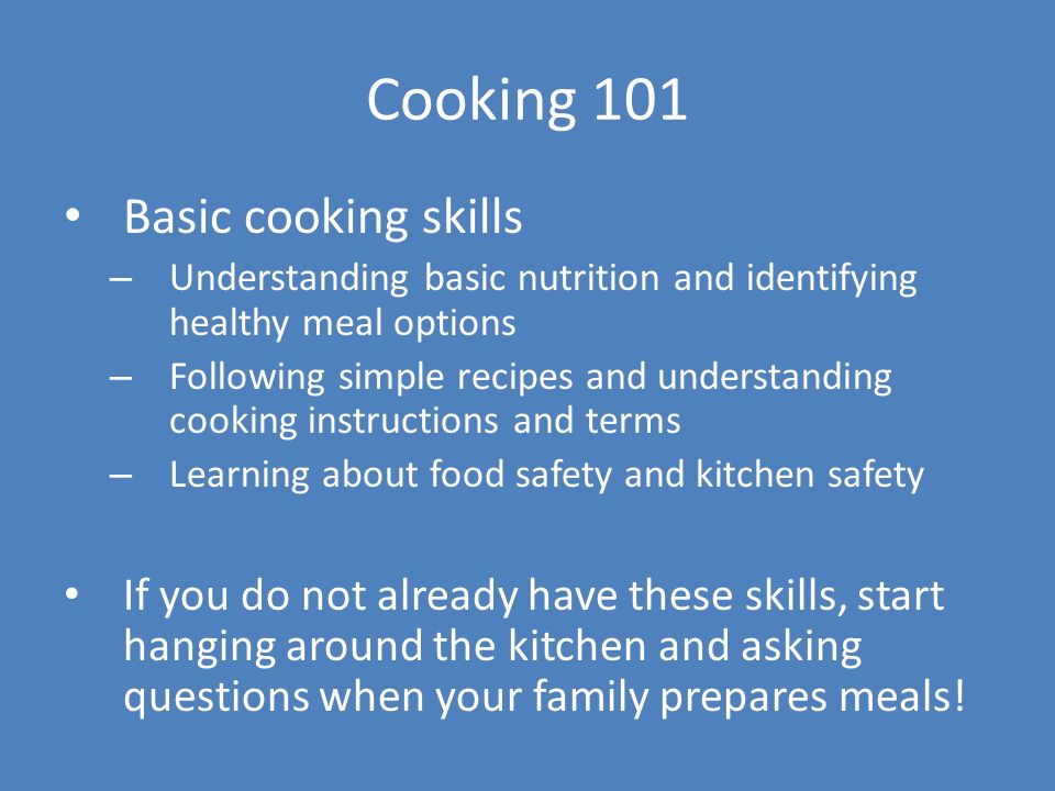 Basic Cooking Skills