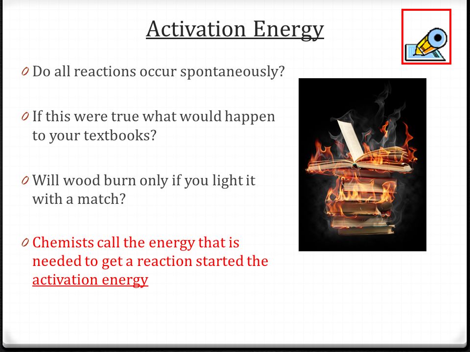 Activation Energy 0 Do all reactions occur spontaneously.