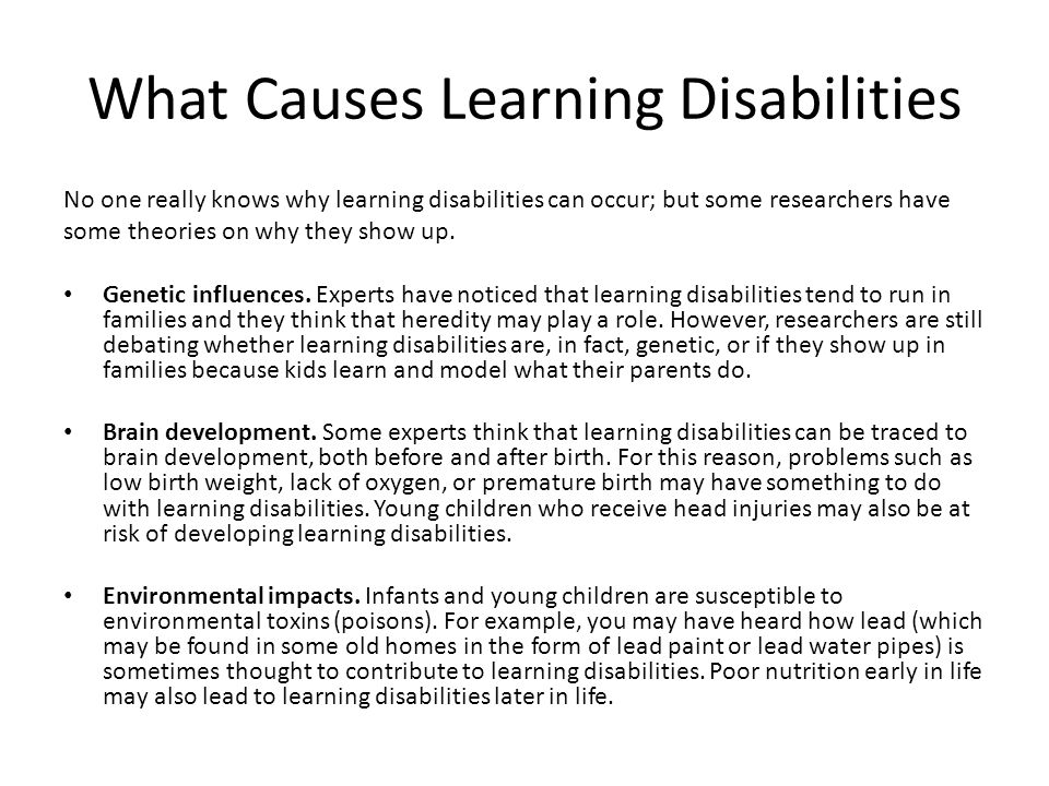 examples of learning disabilities