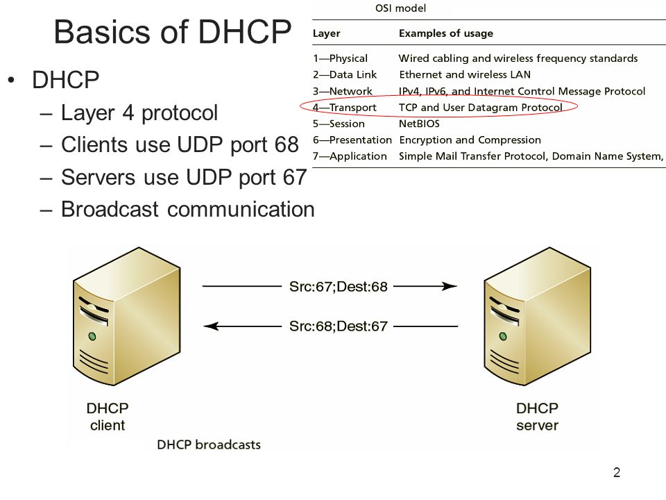 1 Objectives Discuss the basics of Dynamic Host Configuration Protocol  (DHCP) Describe the components and processes of DHCP Install DHCP in a  Windows Server. - ppt download
