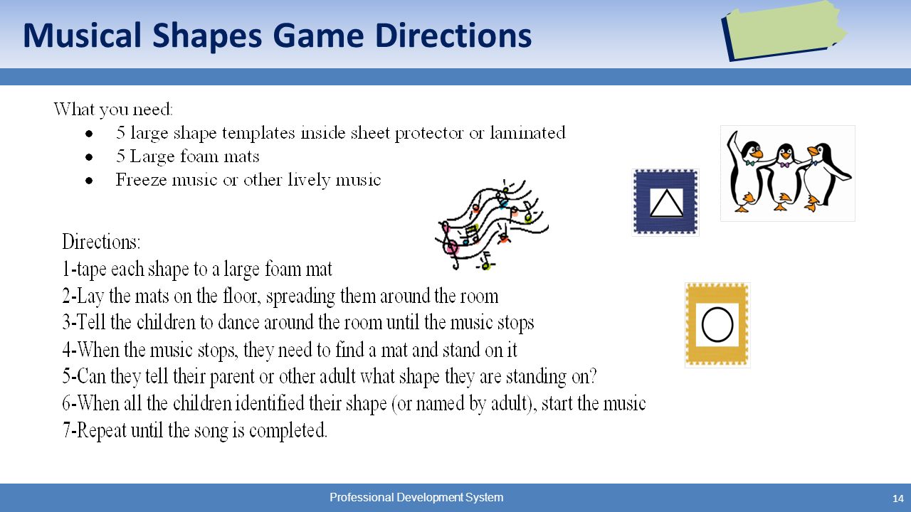 Professional Development System Musical Shapes Game Directions 14