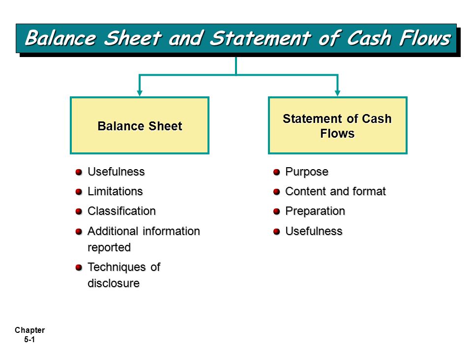 Chapter 5 1 Balance Sheet Statement Of Cash Flows