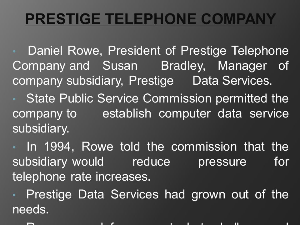 prestige telephone company case solution