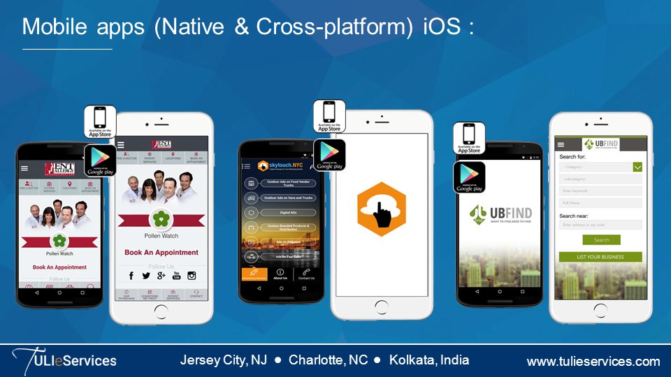 Jersey City, NJ Charlotte, NC Kolkata, India Mobile apps (Native & Cross-platform) iOS :