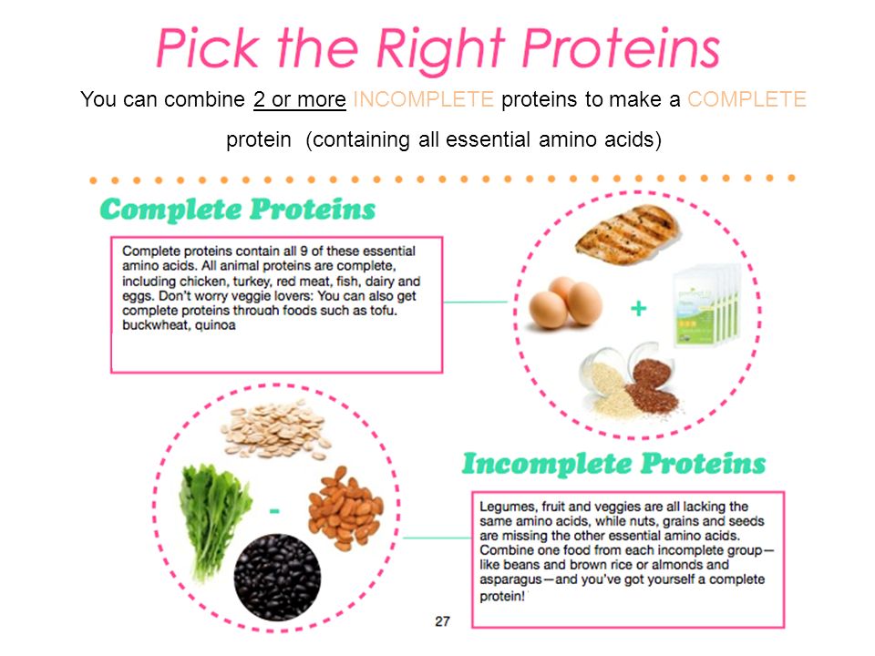 You can combine 2 or more INCOMPLETE proteins to make a COMPLETE protein (c...