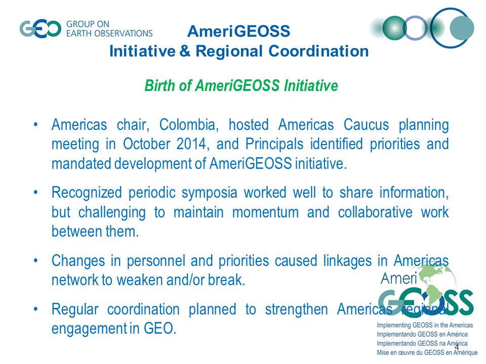 Amerigeoss Initiative Foundational Activities Nancy D