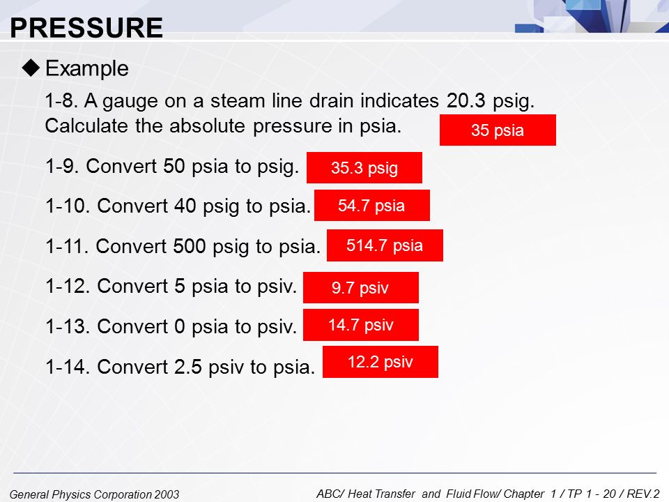 Psia To Psig Conversion Chart