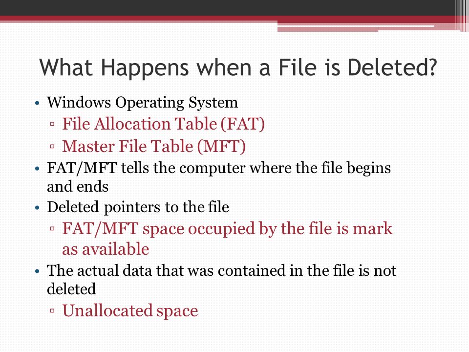 What Happens when a File is Deleted.