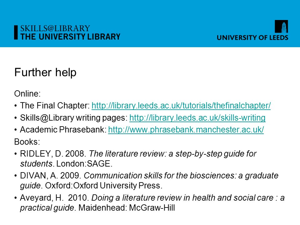 How to write a literature review uk leeds