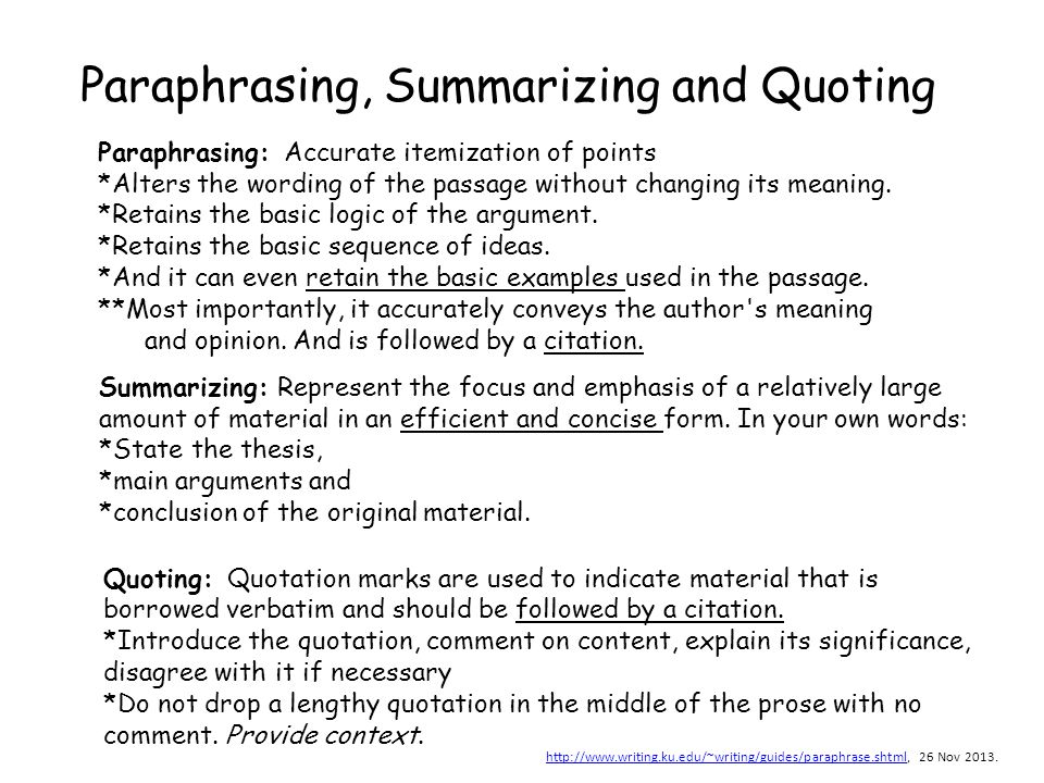 sample essay for summarizing paraphrasing and quoting