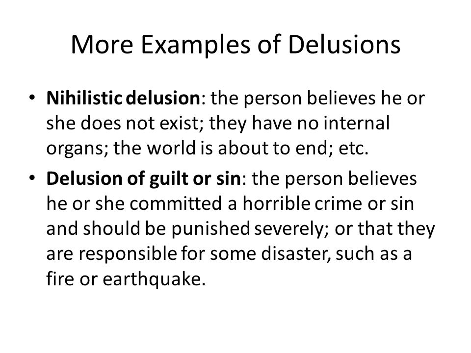 Delusion nihilistic What are