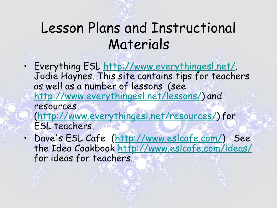 Lesson Plans and Instructional Materials Everything ESL