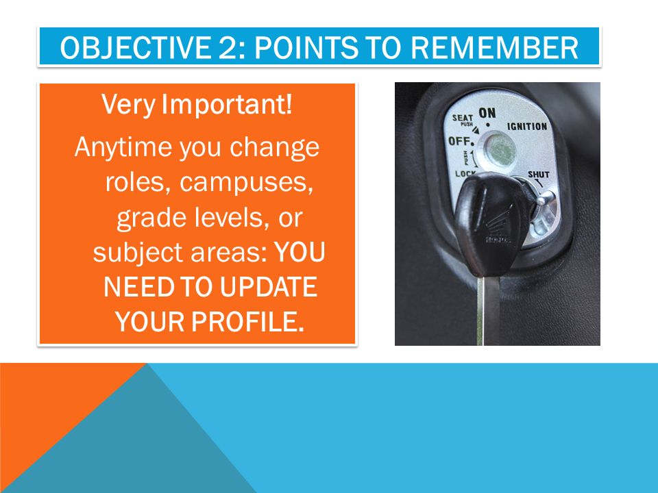 OBJECTIVE 2: POINTS TO REMEMBER Very Important.