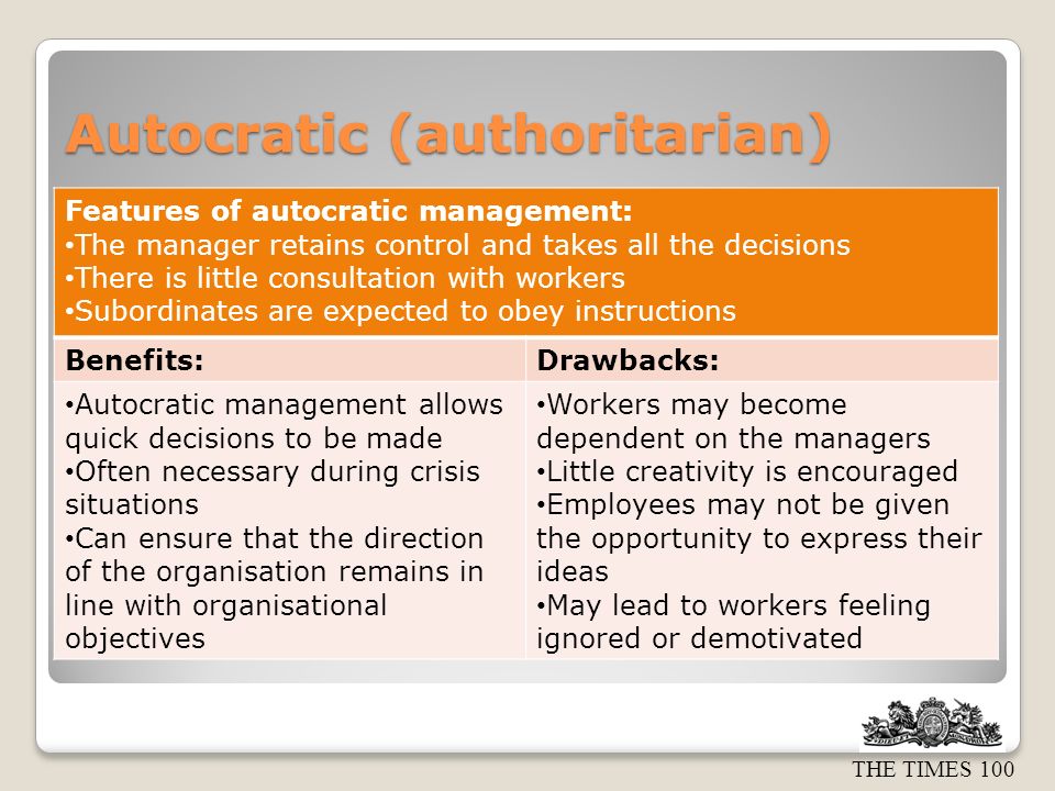 autocratic management