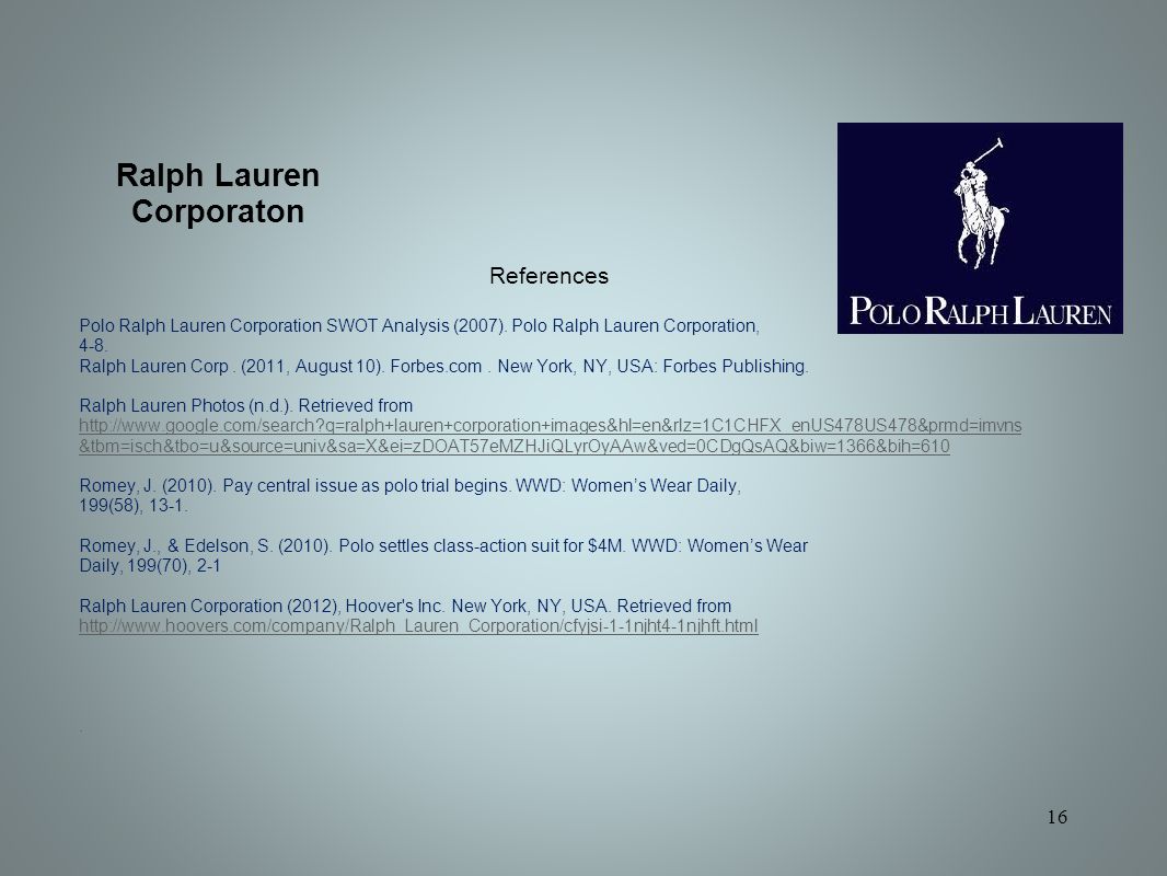 Ralph Lauren Corporation SHRM– Ralph Lauren - Unit 6 Marlene Mendoza, Mary  Hollingshed, David Matthews Patricia Miles and Katherine Moore GB  Strategic. - ppt download