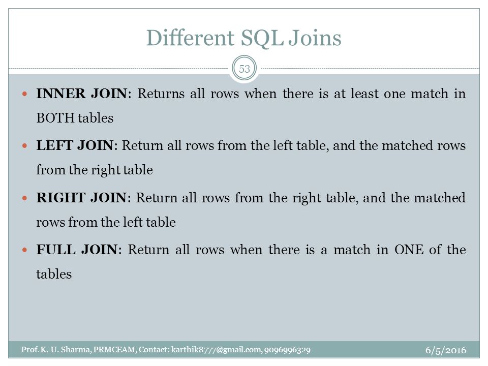 -BY PROF. K. U. SHARMA UNIT 2 – Database Systems. - ppt download