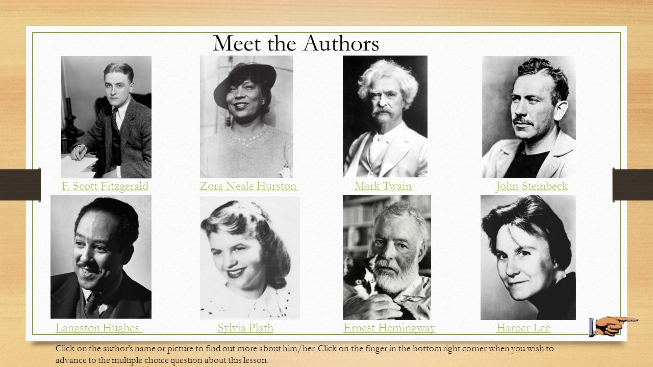 english american authors and their works