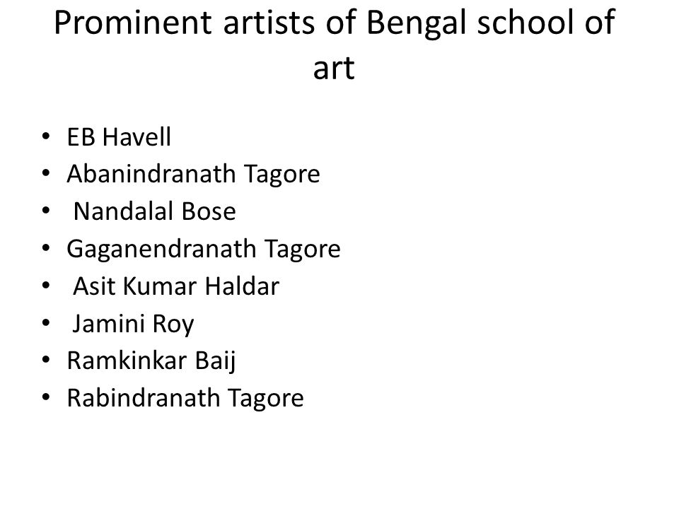 bengal school of art artists