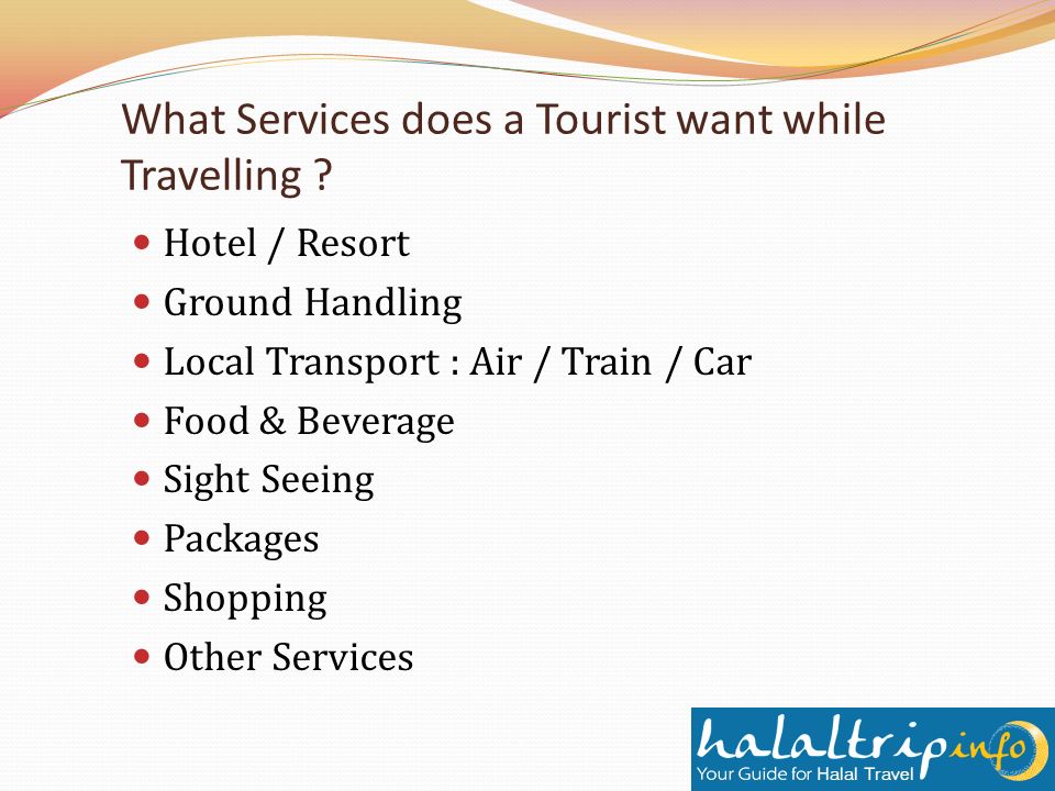 What Services does a Tourist want while Travelling .