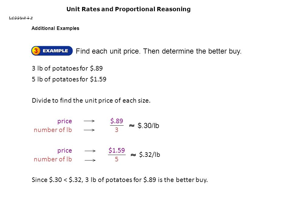 4 2 unit rates and proportional reasoning video tutor help finding finding the unit price