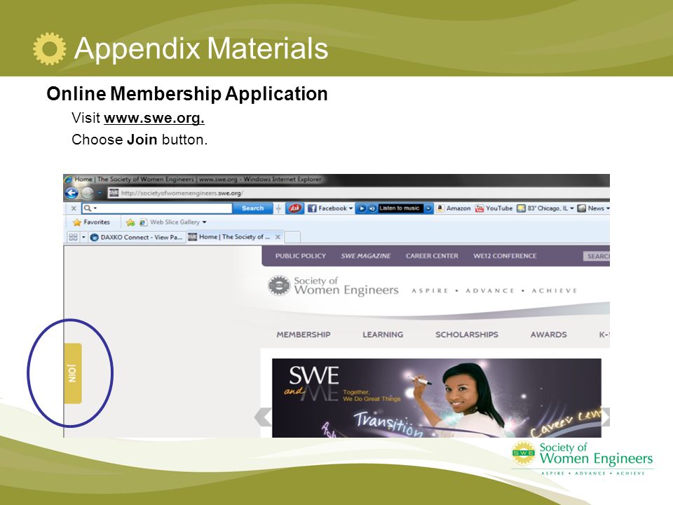 Appendix Materials Online Membership Application Visit   Choose Join button.