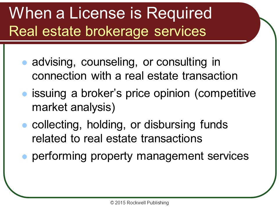 Washington Real Estate Fundamentals Lesson 17: Real Estate Careers and the Real Estate License Law © 2015 Rockwell Publishing. - ppt download - 웹