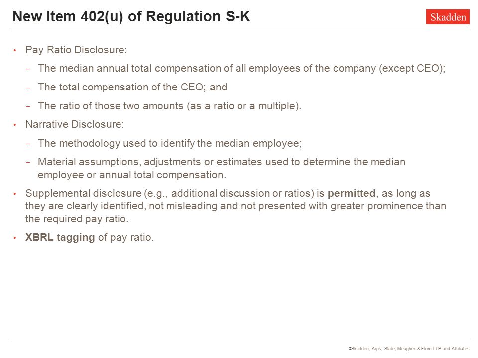 1Skadden, Arps, Slate, Meagher & Flom LLP And Affiliates Pay Ratio Rule ...