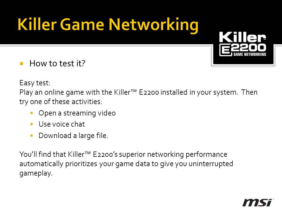 msi killer e2200 driver msi killer e2200 driver