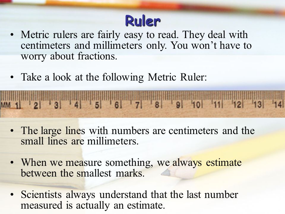Mark the Ruler in Metric