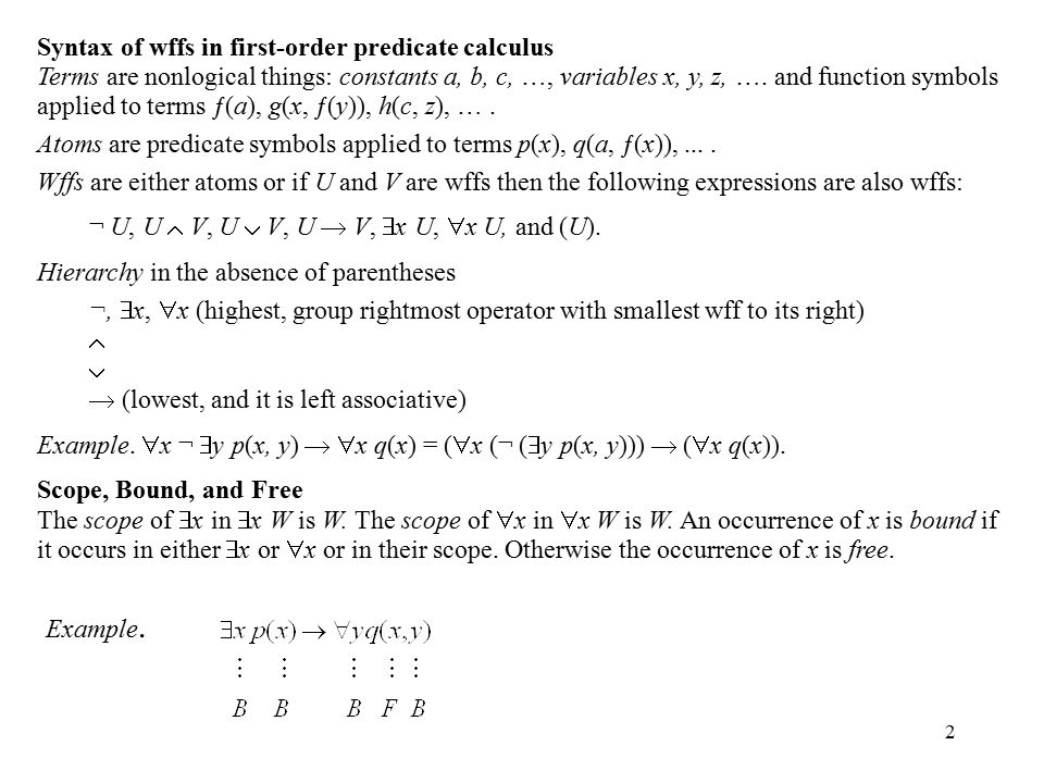 1 Section 7 1 First Order Predicate Calculus Predicate Calculus Studies The Internal Structure Of Sentences Where Subjects Are Applied To Predicates Existentially Ppt Download