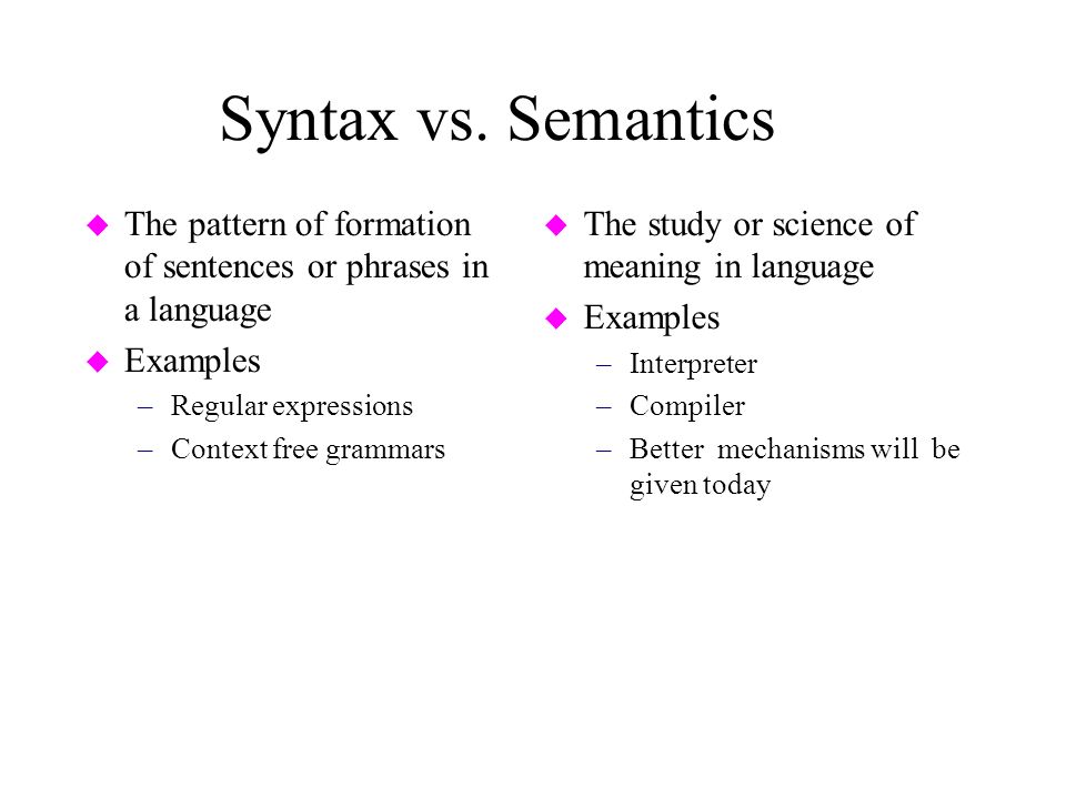 syntax vs semantics