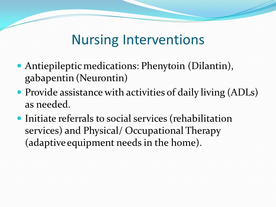 nursing considerations with gabapentin