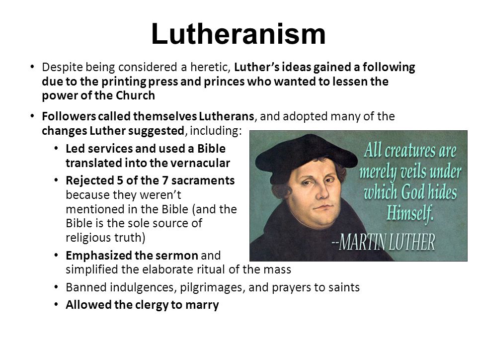where did followers of martin luthers ideas lutherans live