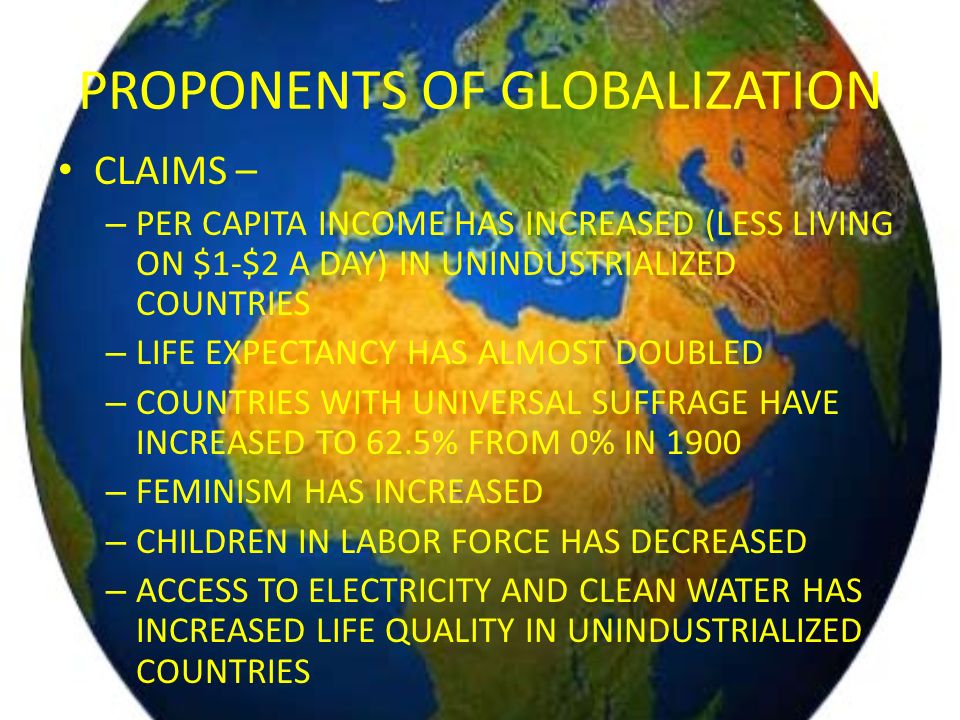 proponents of globalization