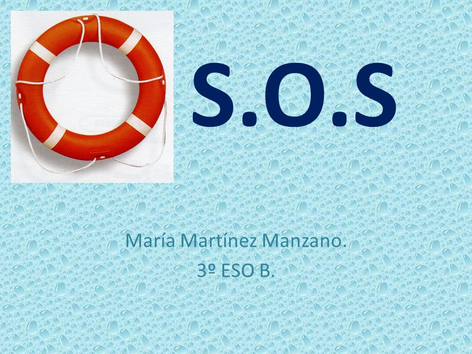 S.O.S María Martínez Manzano. 3º ESO B.