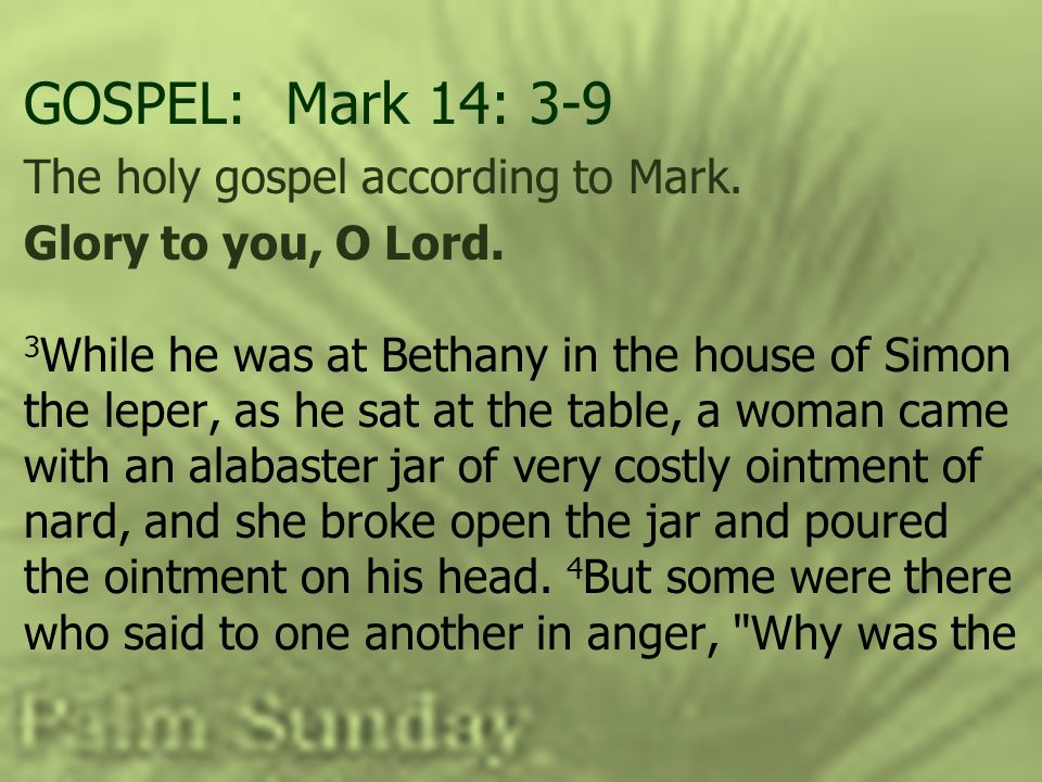 Sunday, March 20, 2016 Palm Sunday Holy Communion. - ppt download