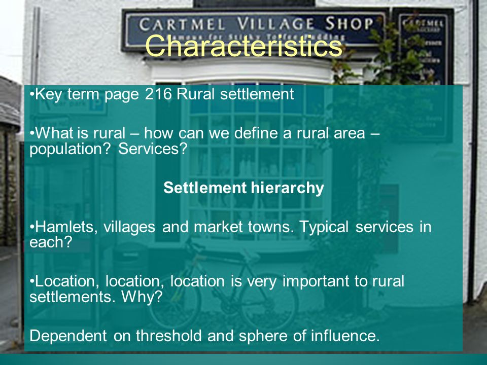 characteristics of rural area